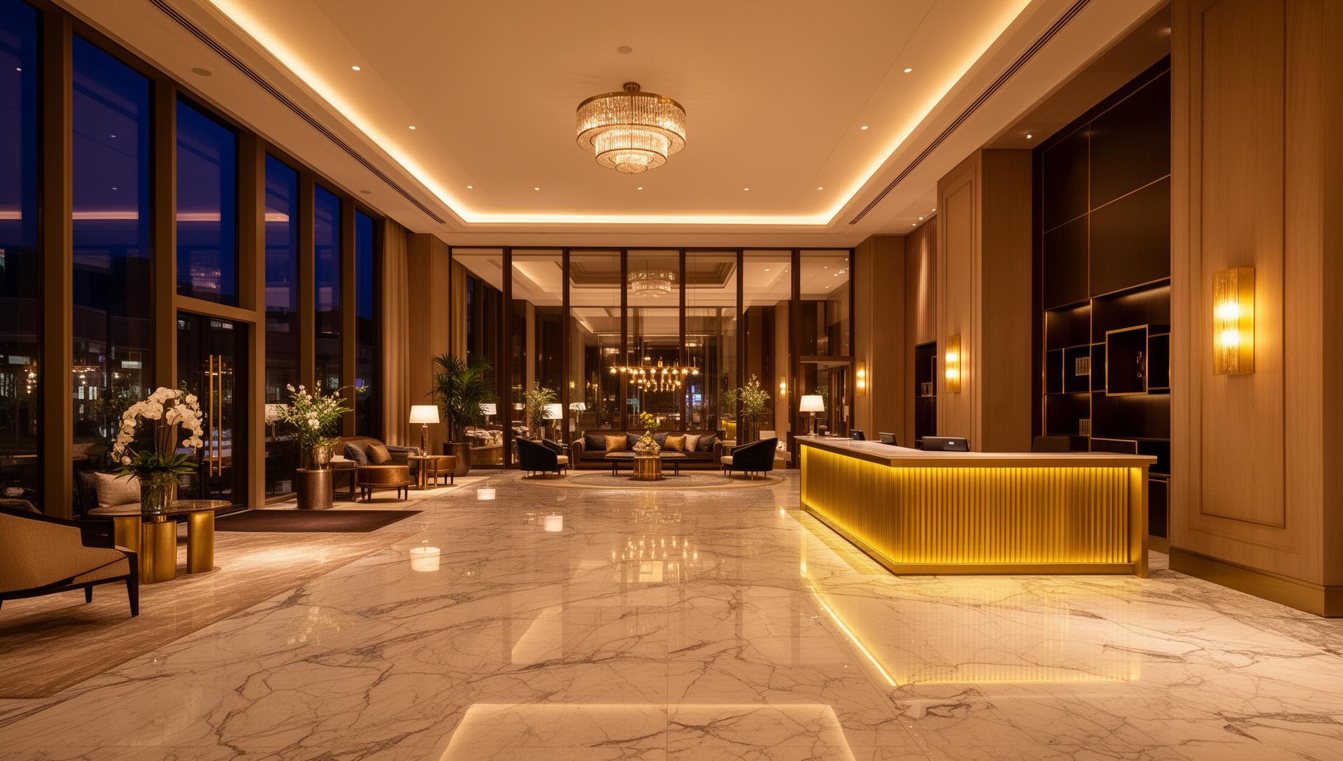 Luxury hotel lobby